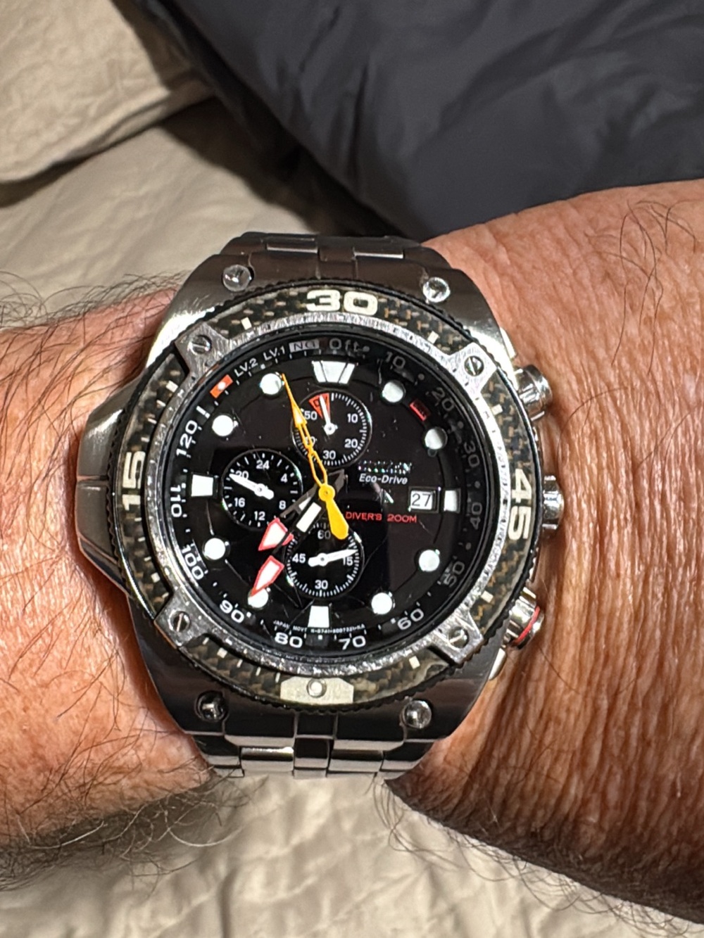 Citizen Eco-Drive Men's Black Dial Stainless Steel Dive Watch